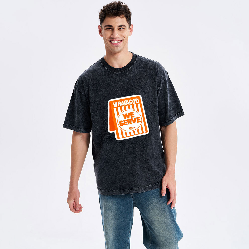 We Serve Christian Washed T—Shirt