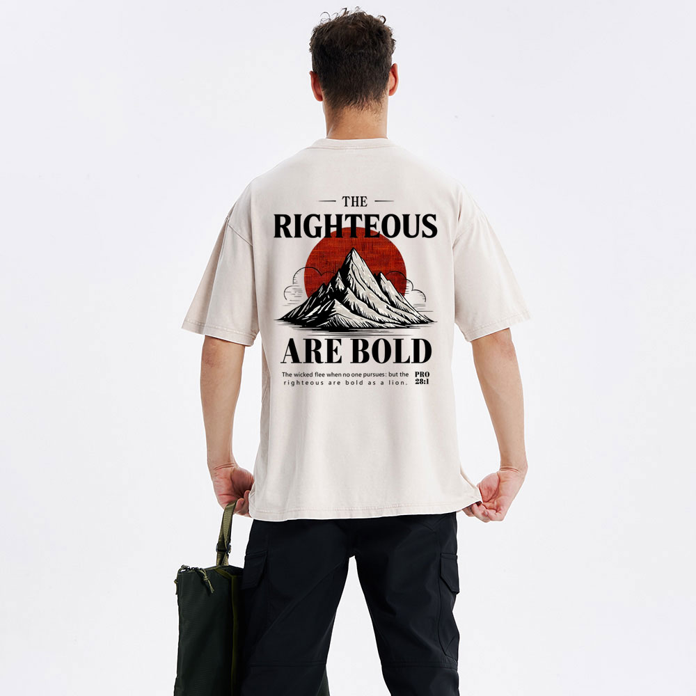 The Righteous Are Bold Chrsitian Washed T-Shirt