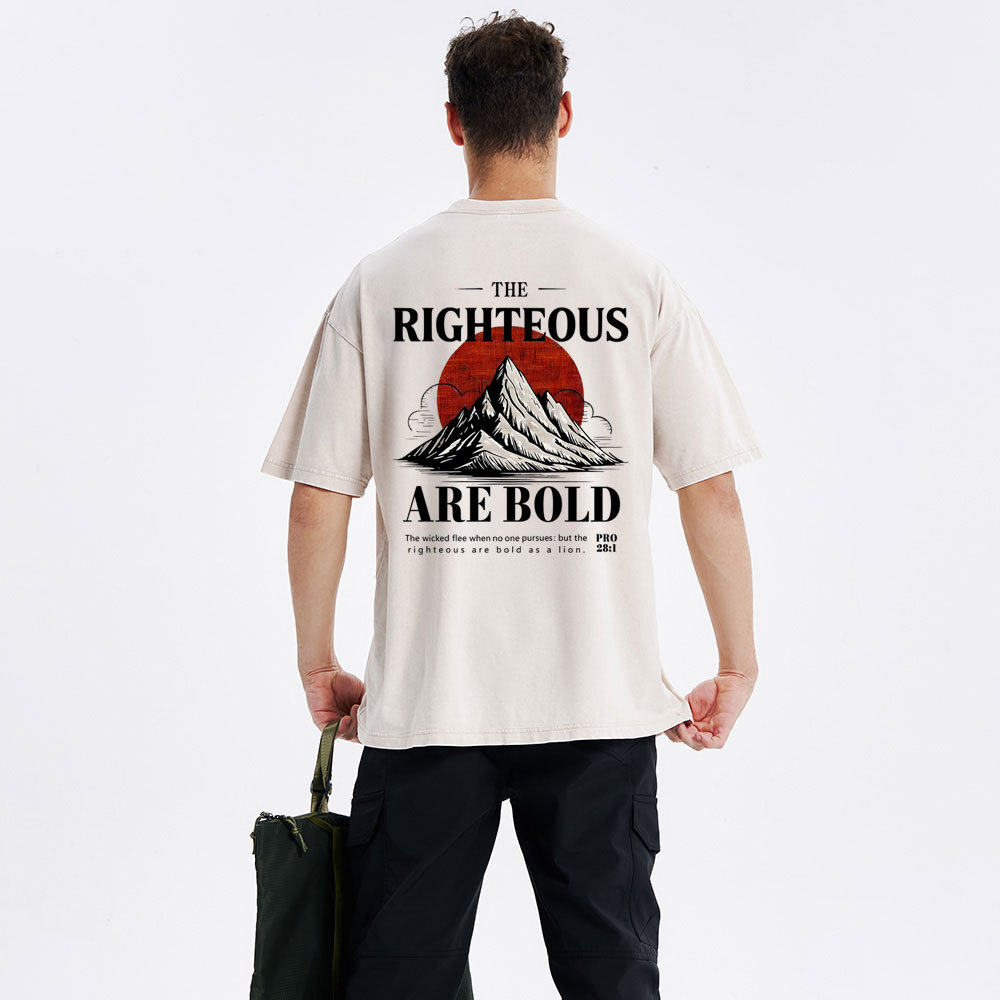 The Righteous Are Bold Chrsitian Washed T-Shirt