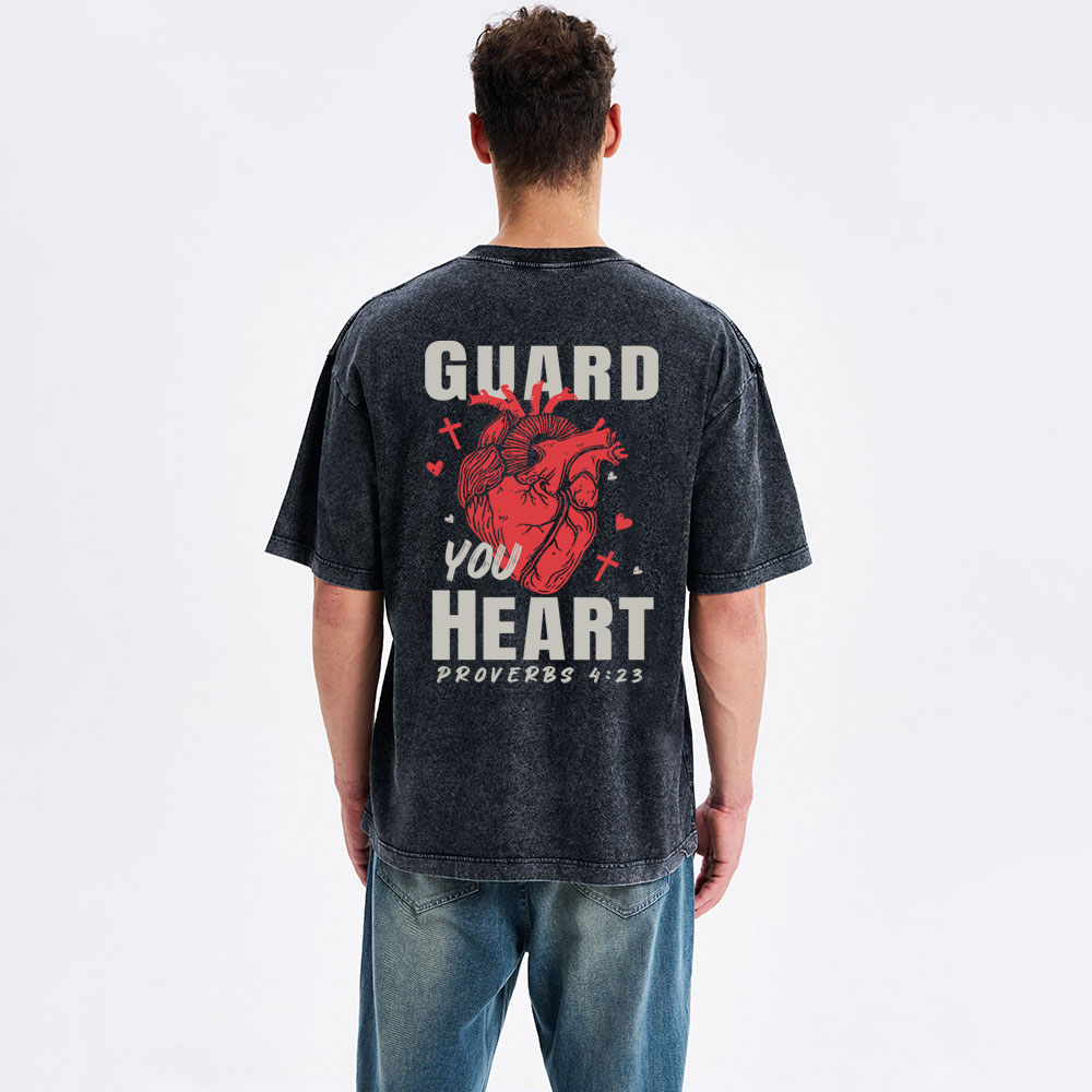 Guard Your Heart Christian Washed T-Shirt