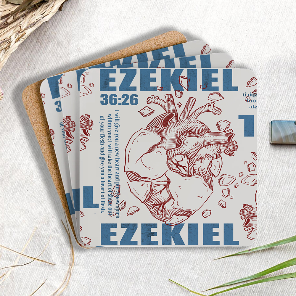 EZEKIEL Christian Wooden Printed Coasters 