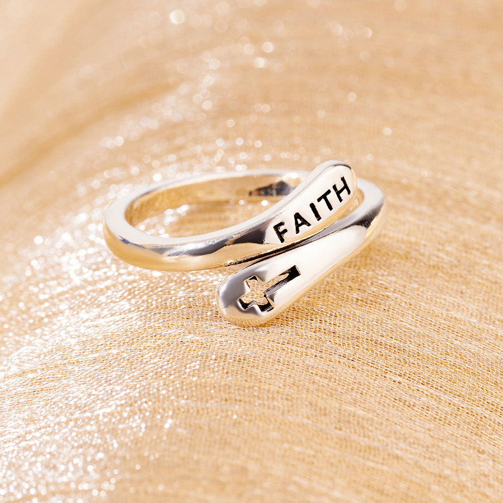 Faith over Fear Silver Ring