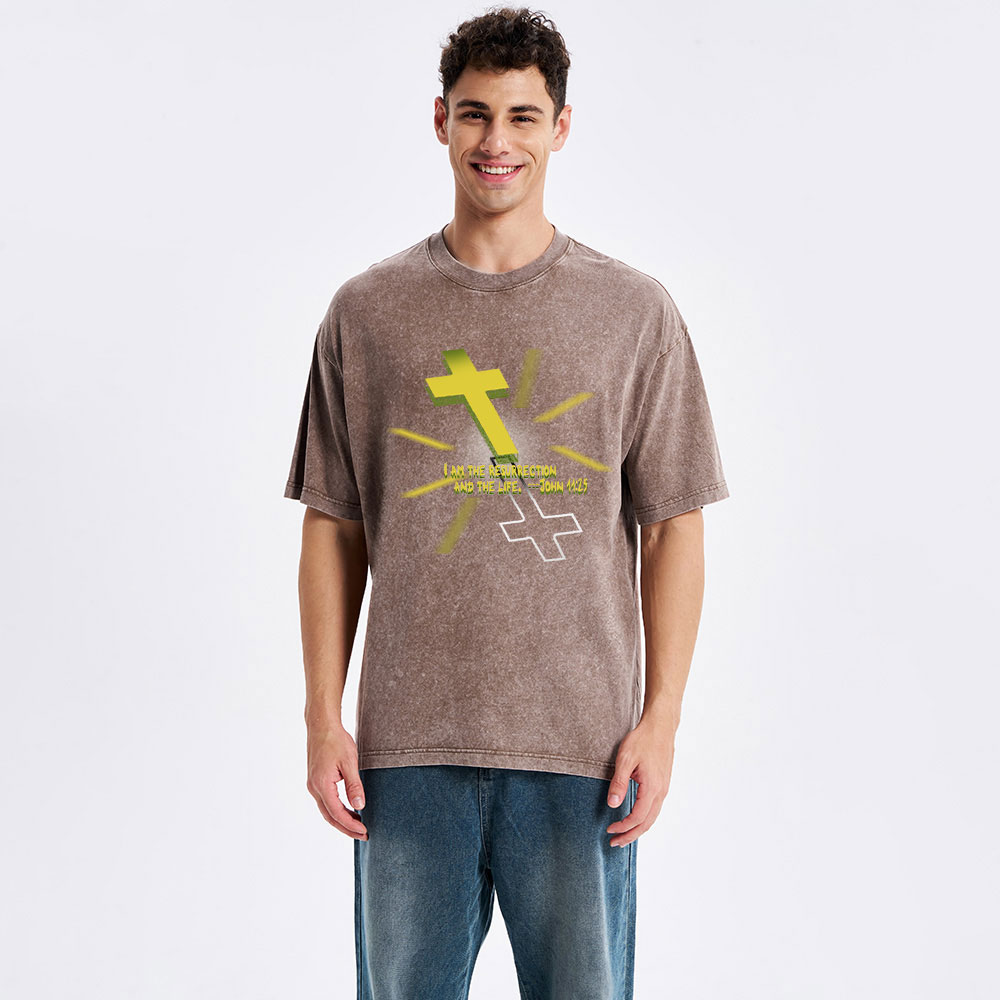 I Am The Resurrection Christian Washed T-Shirt