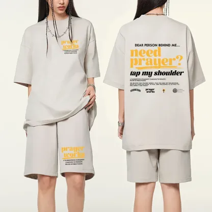 Need Prayer Tap My Shoulder Christian Washed T-Shirt & Shorts