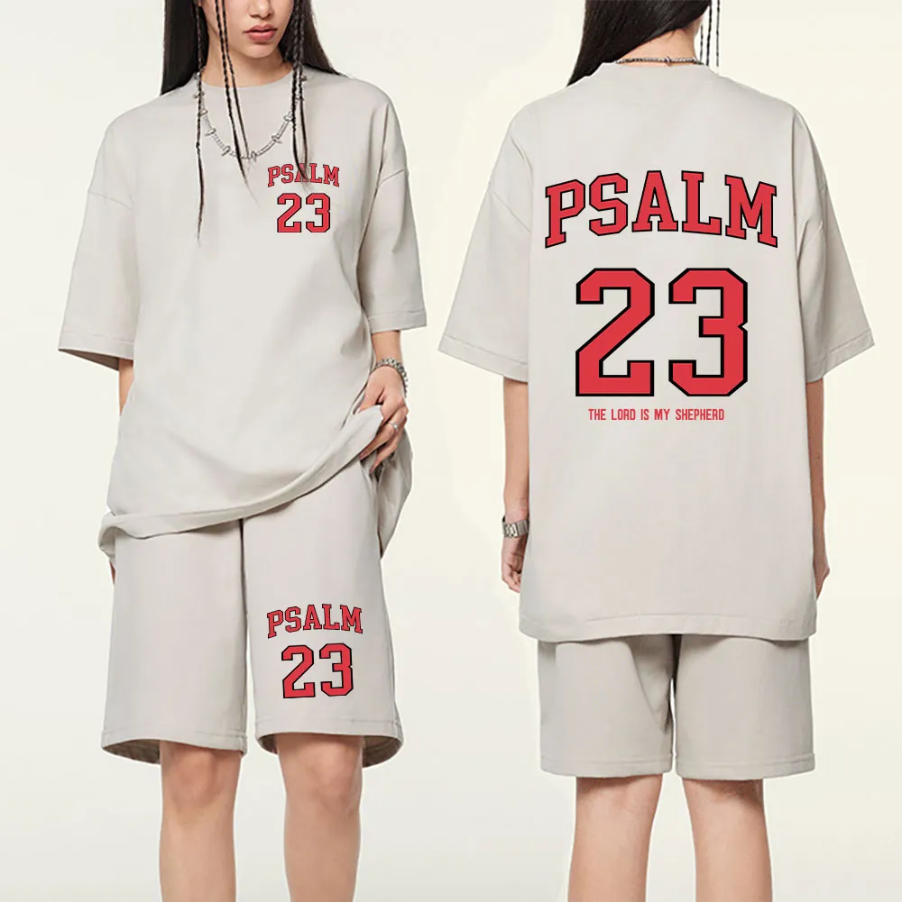 Psalm 23 Christian Washed T-Shirt & Shorts