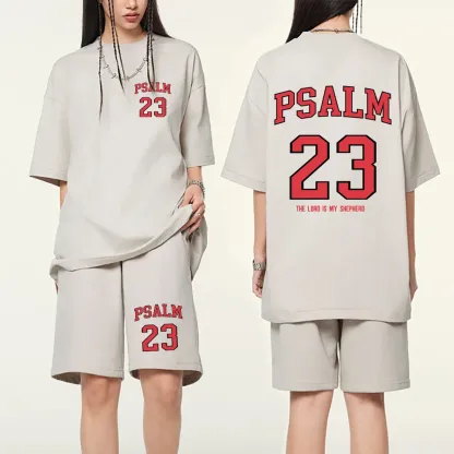 Psalm 23 Christian Washed T-Shirt & Shorts