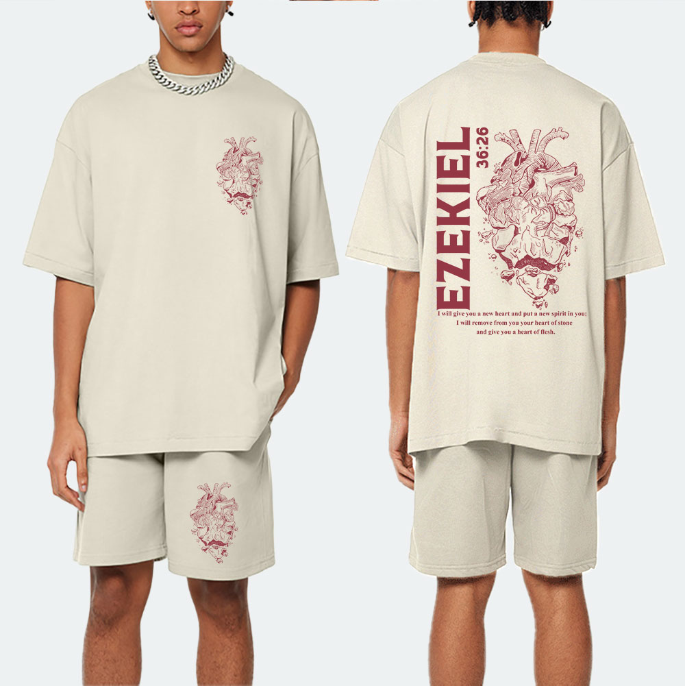 I Will Give You A New Heart And Put A New Spirit Christian Washed T-Shirt & Shorts