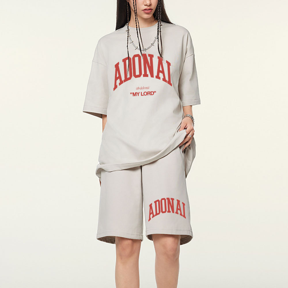 ADONAI My Lord Christian Washed T-Shirt & Shorts
