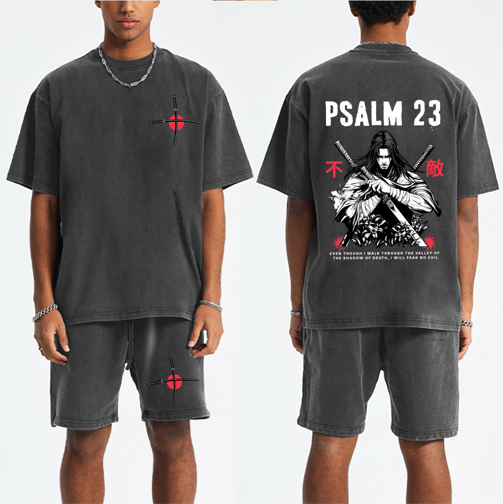 Aesthetic Mens Christian Washed T-Shirt & Shorts