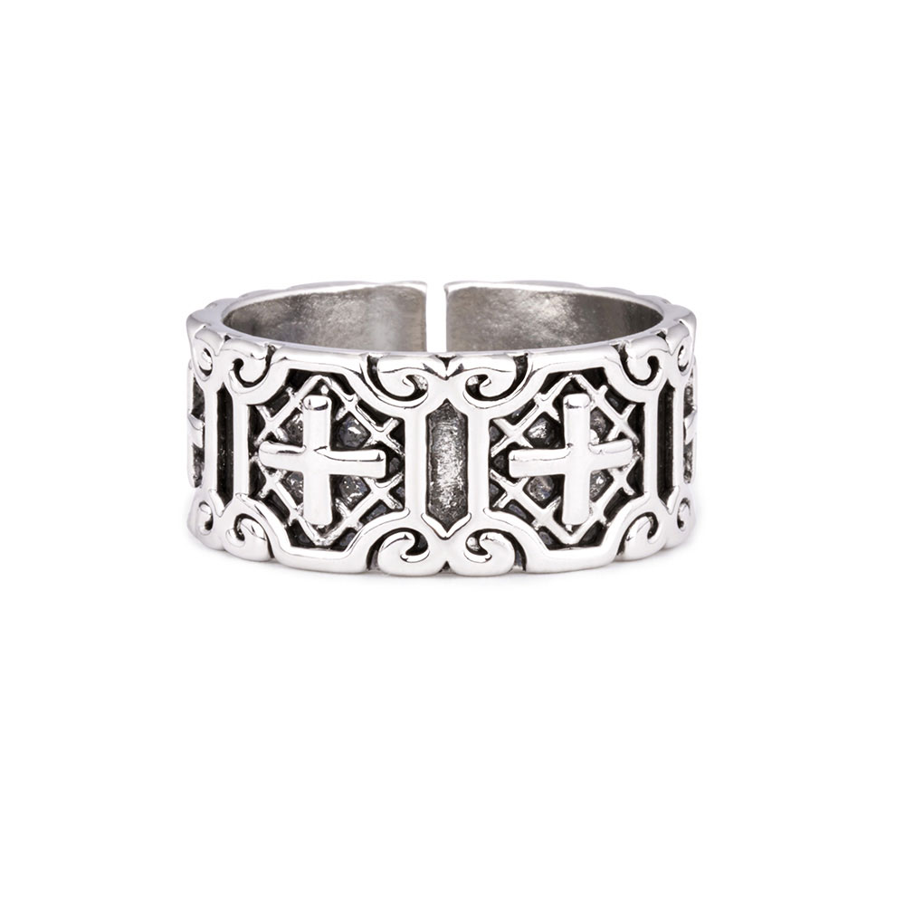 Punk Rock Cross Christian Ring