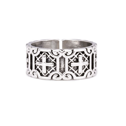 Punk Rock Cross Christian Ring