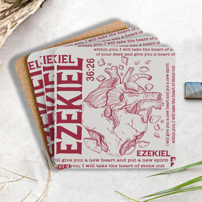 EZEKIEL Christian Wooden Printed Coasters 