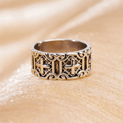 Punk Rock Cross Christian Ring