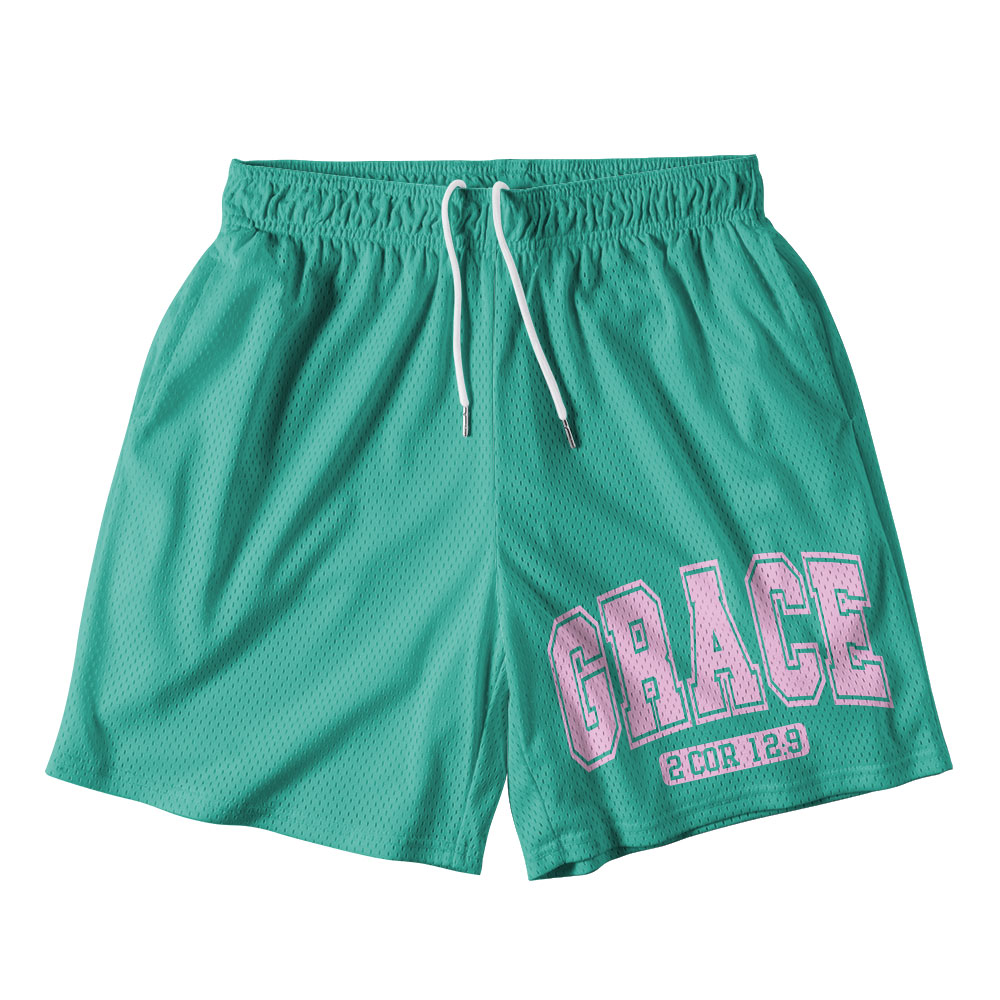 Paris green Grace Christian Mesh Shorts