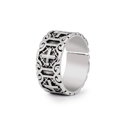 Punk Rock Cross Christian Ring