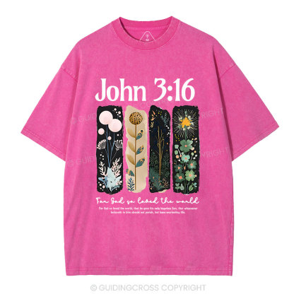 For God So Loved The World Christian Washed T-Shirt