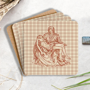 Image of Michelangelo Art Christian Wooden Printed Coasters