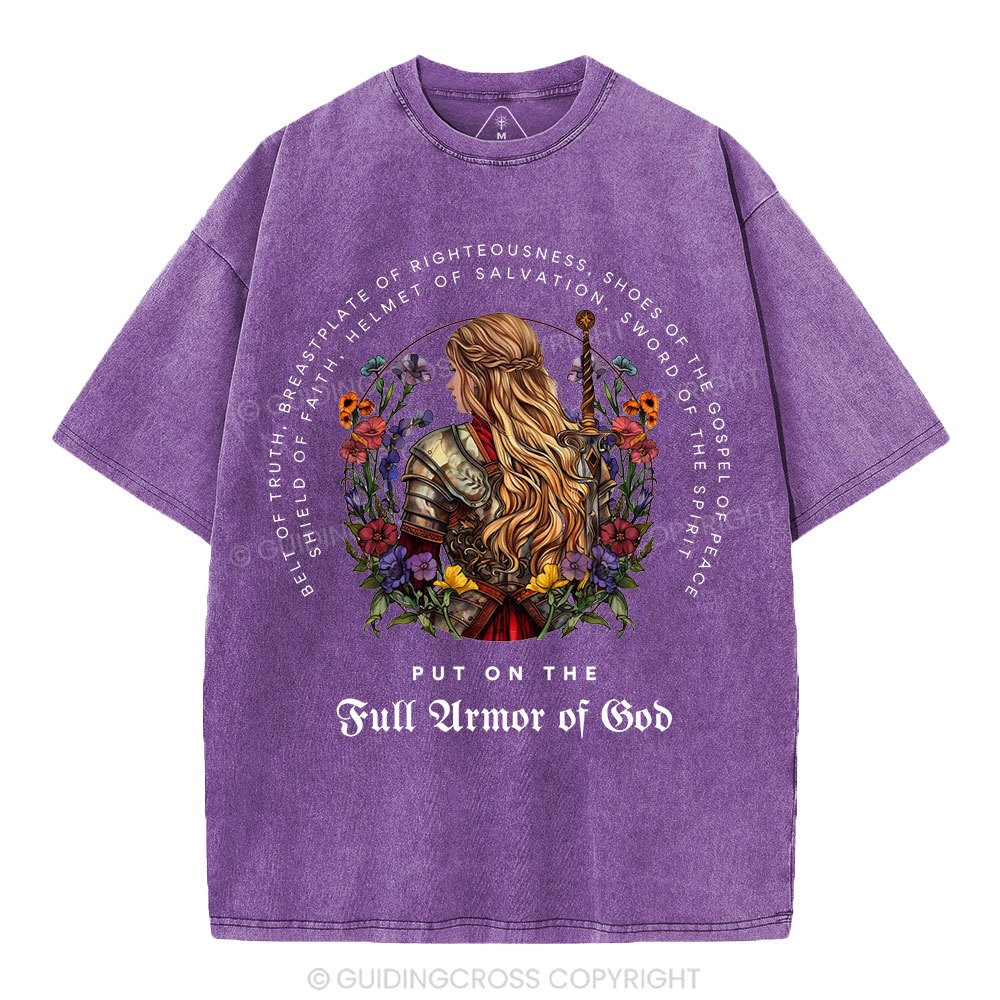 Put On The Full Armor Of God Christian Washed T-Shirt