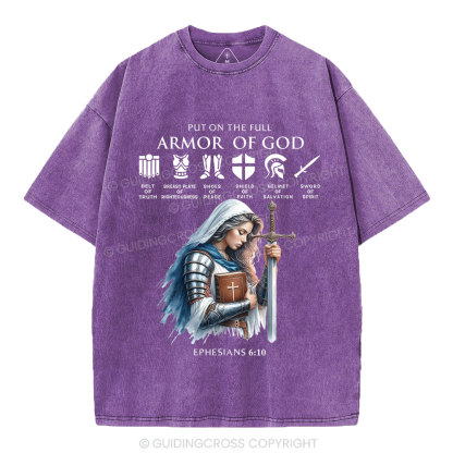 Put On The Full Armor Of God Christian Washed T-Shirt