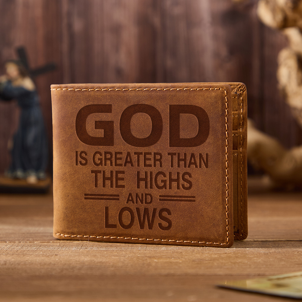 God Is Greater Leather Wallet