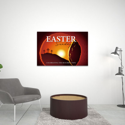Easter Sunday Morning He Is Risen Christian Canvas Wall Art