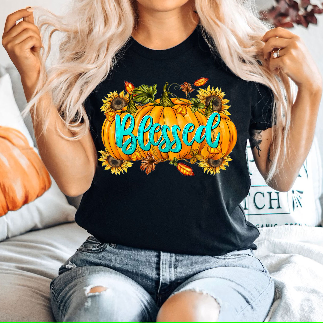 Pumpkin Blessed Christian T-Shirt