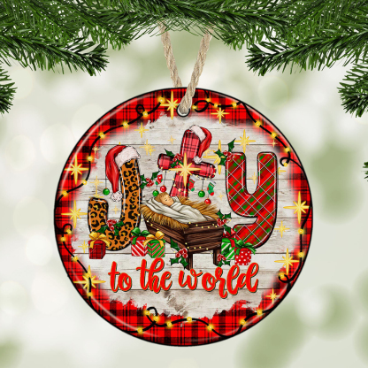 Joy To The World Jesus With Cross Ornament