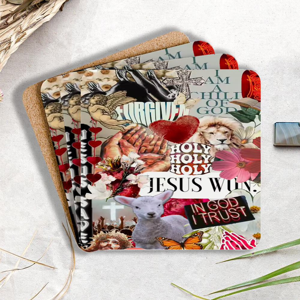 I Trust In God Christian Wooden Printed Coasters 