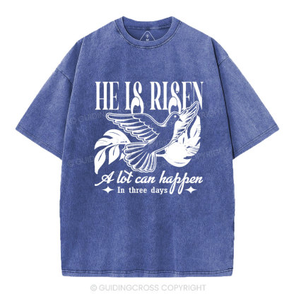 He Is Risen Christian Washed T-Shirt