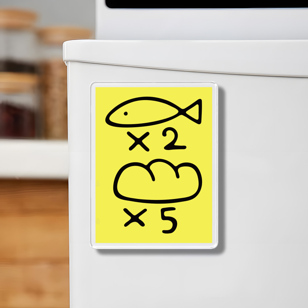 Five Loaves of Bread & Two Fish Acrylic Refrigerator Magnets