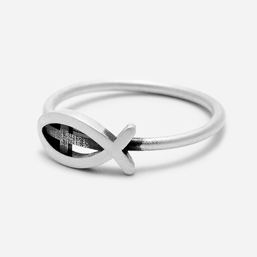  Jesus Fish Christian 925 Sterling Silver Ring