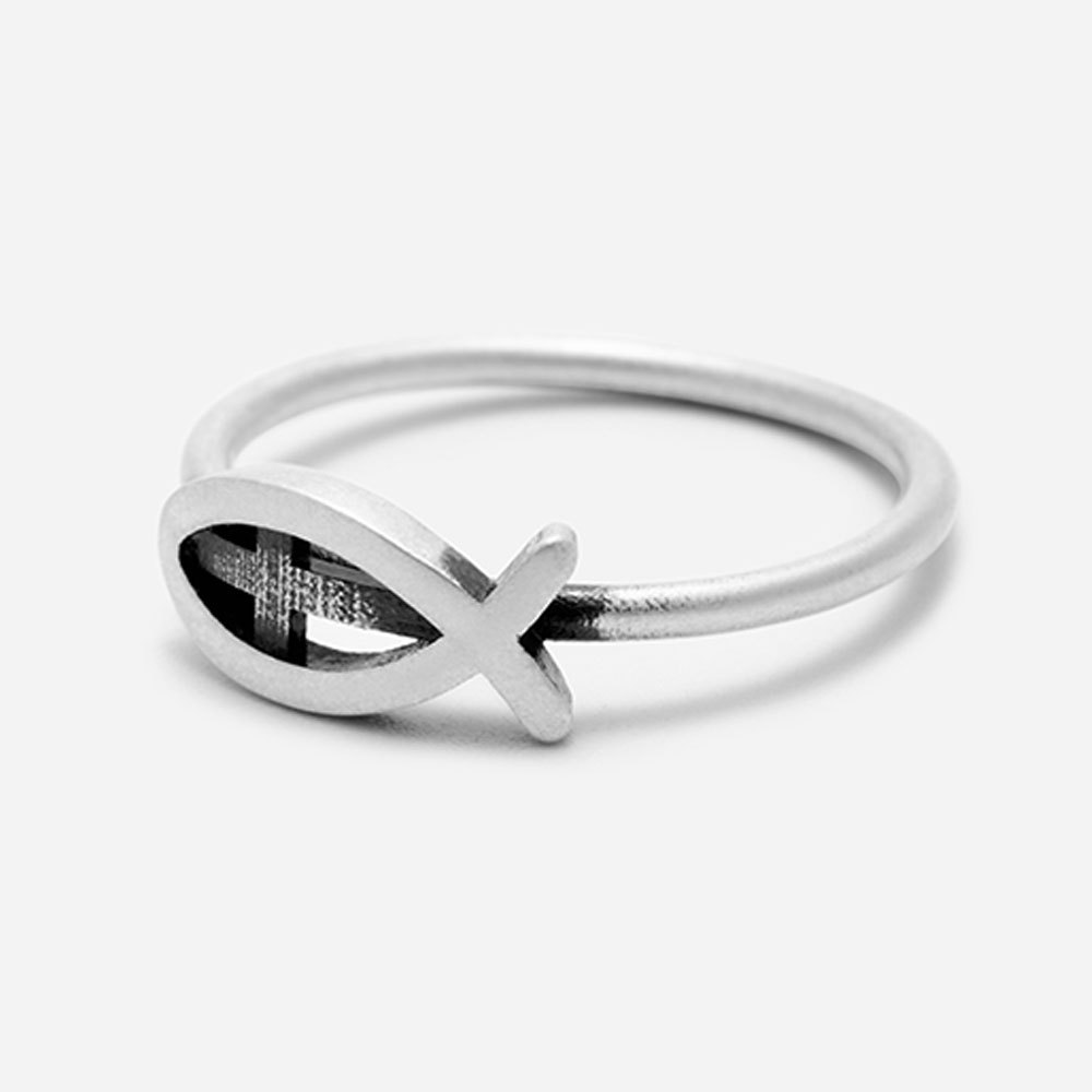  Jesus Fish Christian 925 Sterling Silver Ring