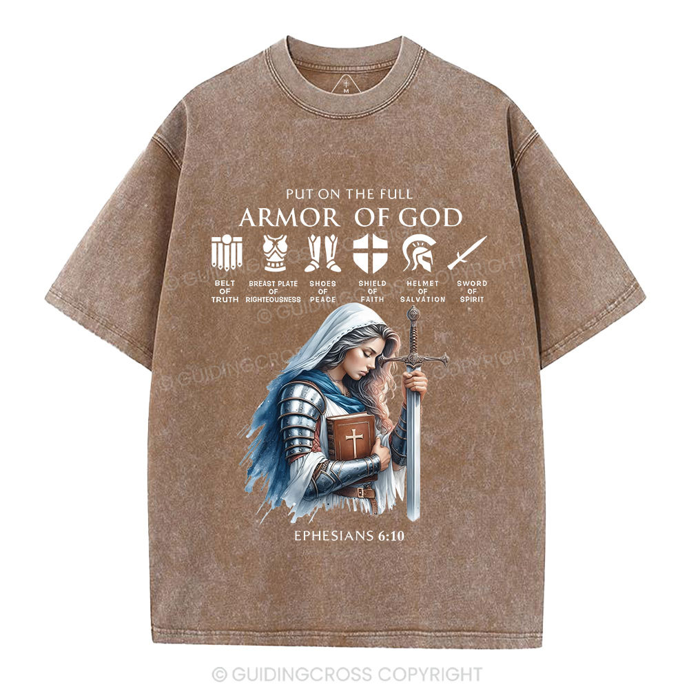 Put On The Full Armor Of God Christian Washed T-Shirt