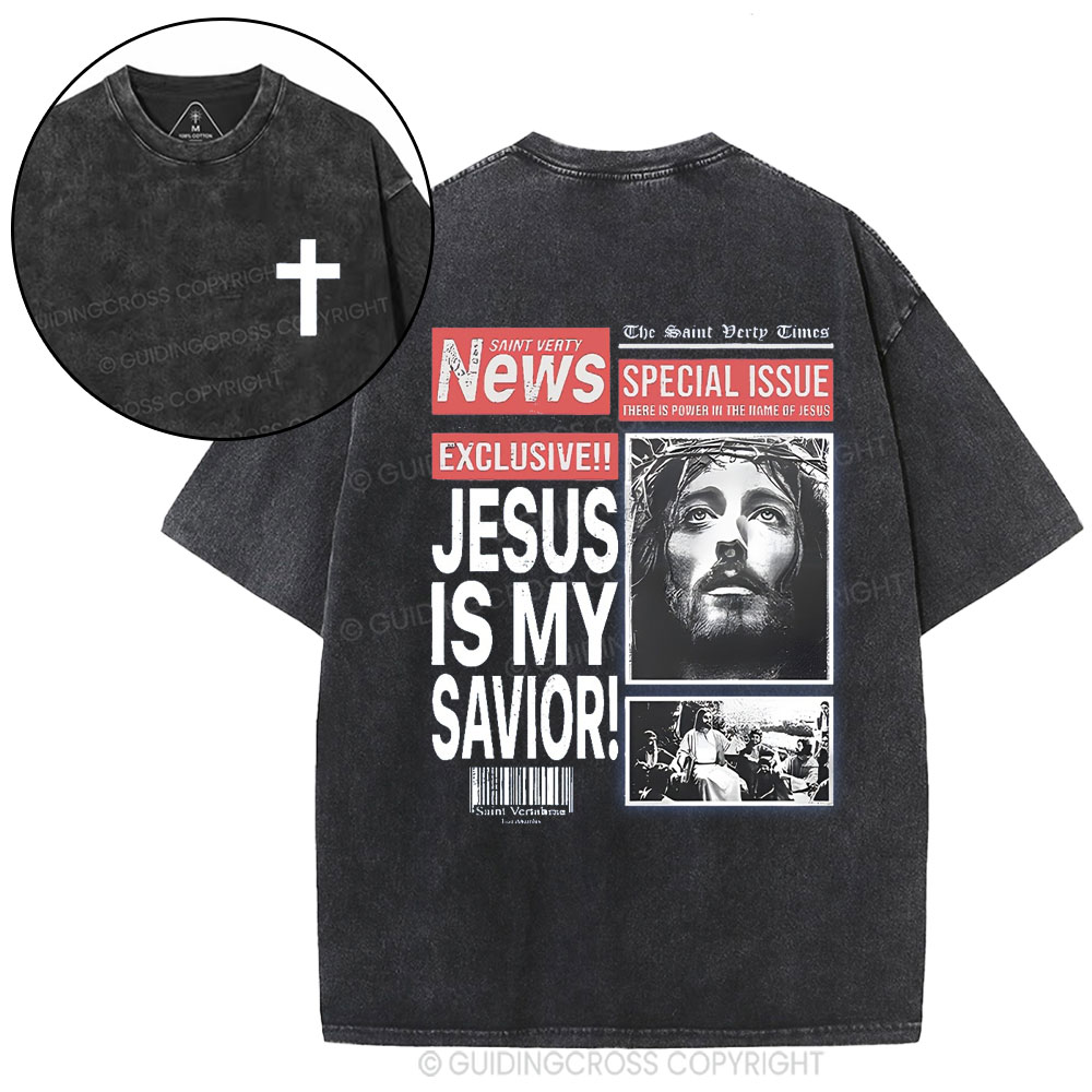 Jesus Is My Savior Christian Washed T-Shirt