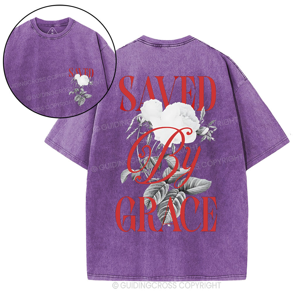 Saved By Grace Christian Washed T-Shirt