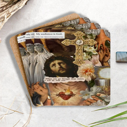 My Audience Is God Christian Wooden Printed Coasters 