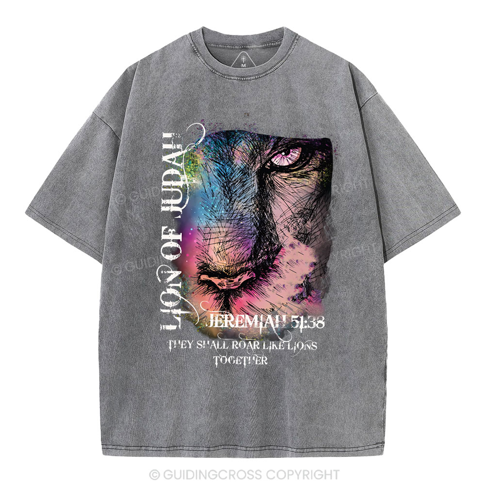 Lion Of Judah Christian Washed T-Shirt