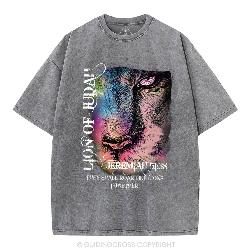 Lion Of Judah Christian Washed T-Shirt