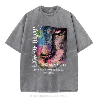 Lion Of Judah Christian Washed T-Shirt