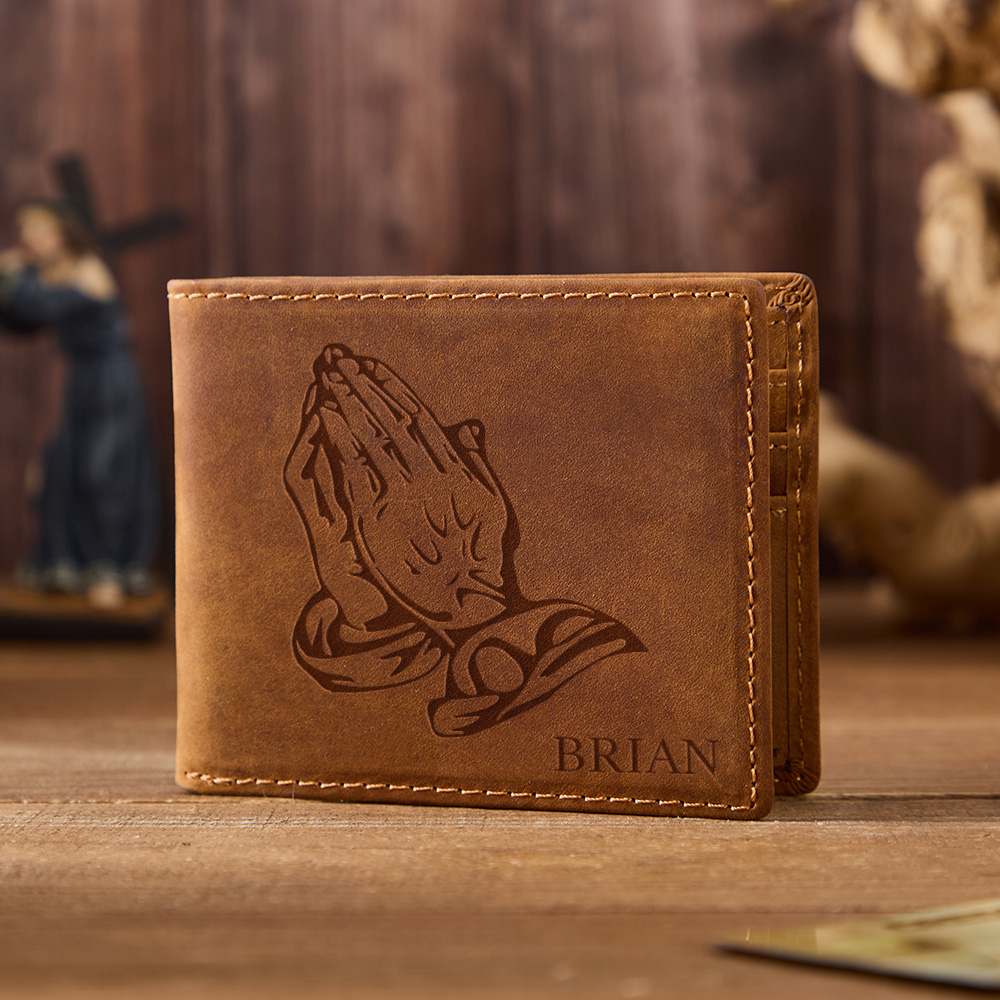 Personalized Pray Leather Wallet