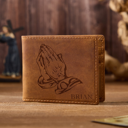 Personalized Pray Leather Wallet