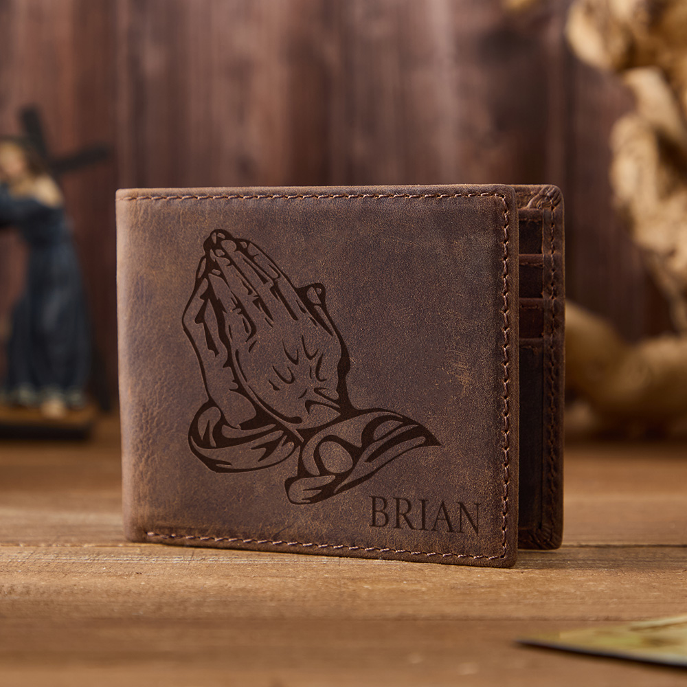 Personalized Pray Leather Wallet