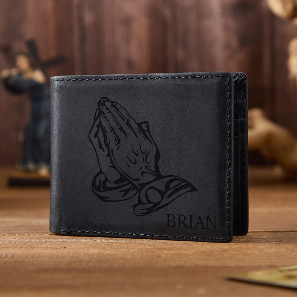 Personalized Pray Leather Wallet