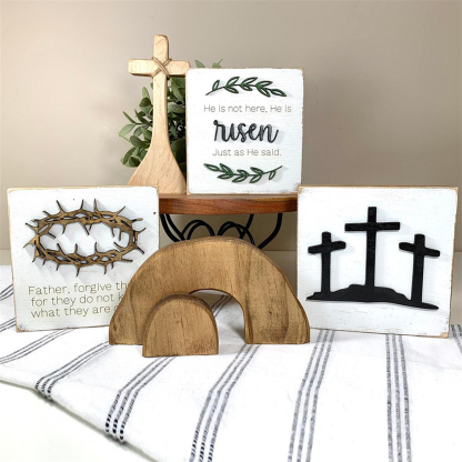 Easter Scene Tomb Wooden Decoration