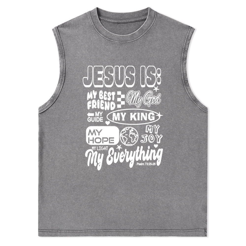 Jesus Is My Best Friend Christian Washed Tank Top