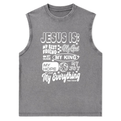 Jesus Is My Best Friend Christian Washed Tank Top
