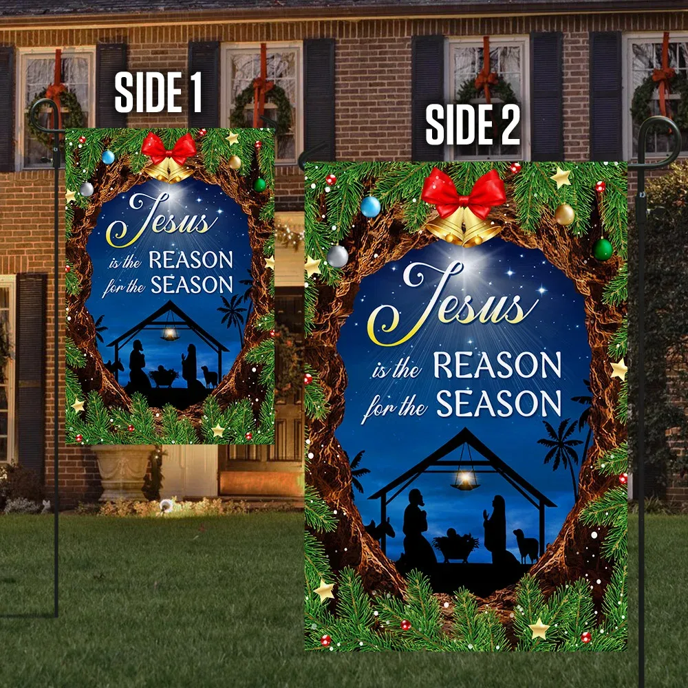 Jesus Is The Reason For The Season Nativity Flag