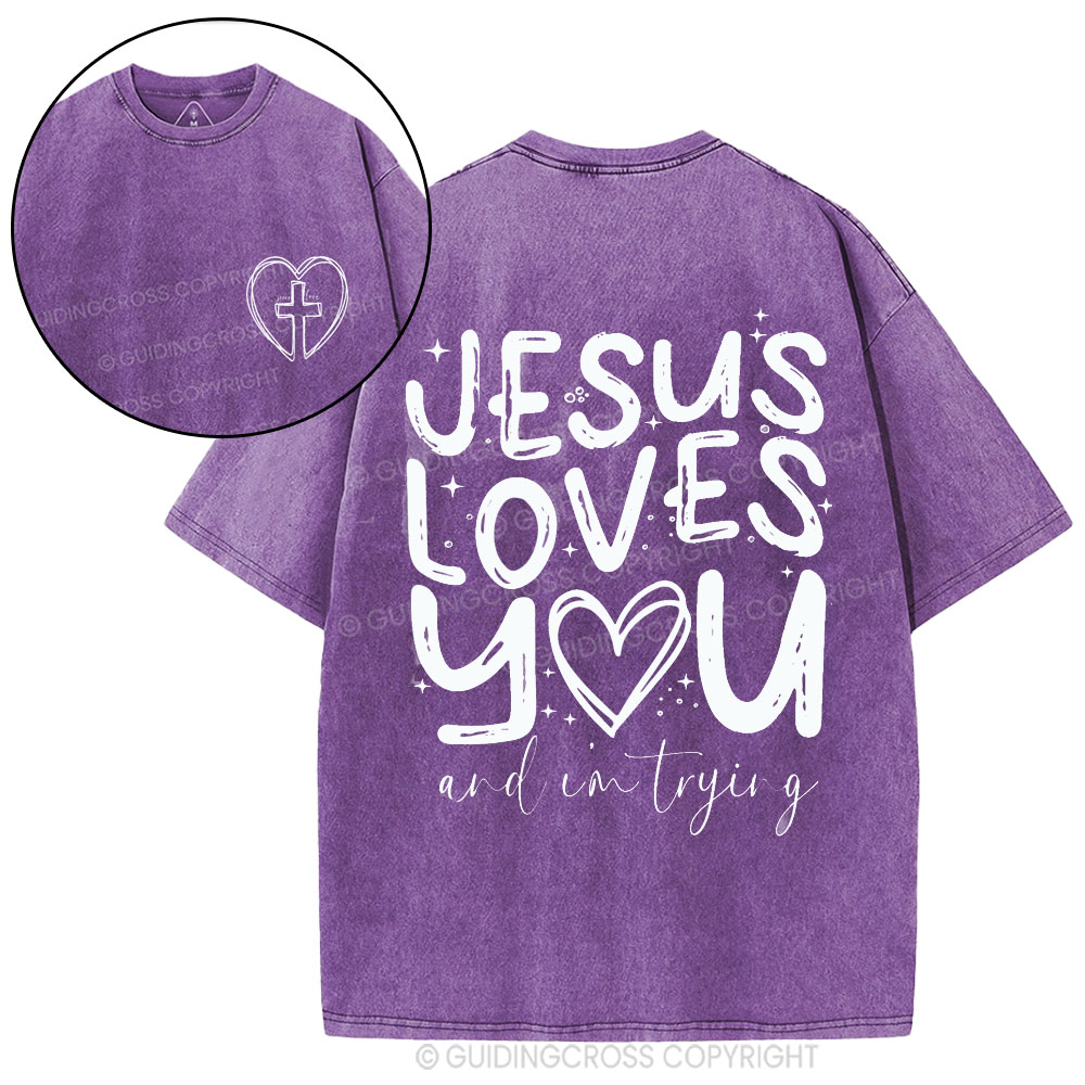 Jesus Love You Christian Washed T-Shirt