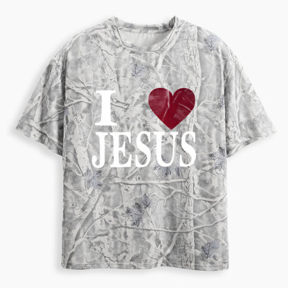 I Love Jesus  Christian Camo T-Shirt