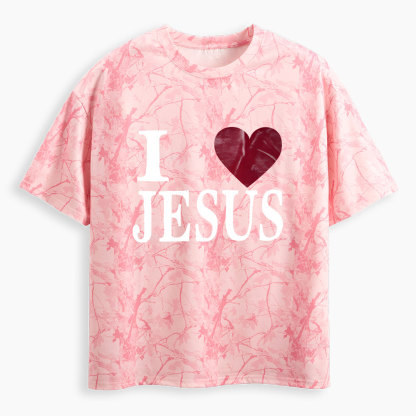 I Love Jesus  Christian Camo T-Shirt